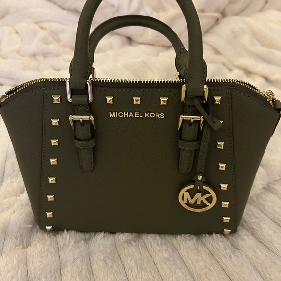 Michael Kors Dark Green Studded with Gold - Picture 2 of 5